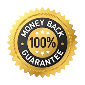 Gold money-back guarantee badge